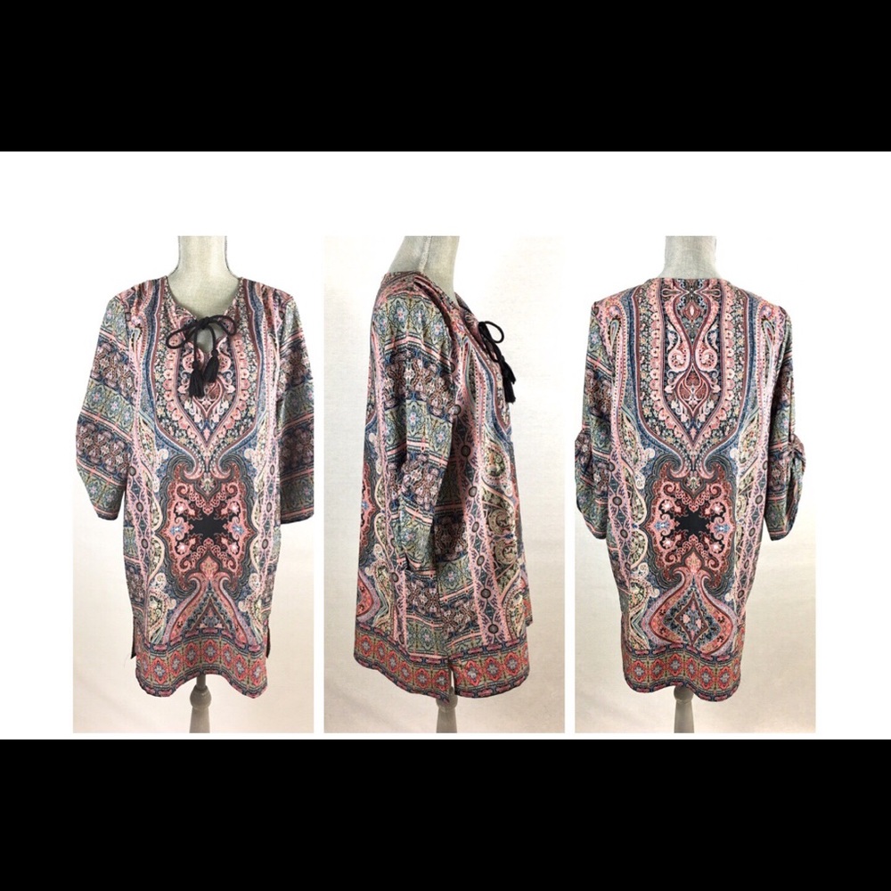 UrbanCoCo Women’s Bohemian Tassel Ruched Sleeve XL